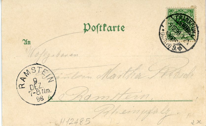 Palestine Ottoman Empire Map Jerusalem 1898 used in Germany ed Sternkopf - Image 2