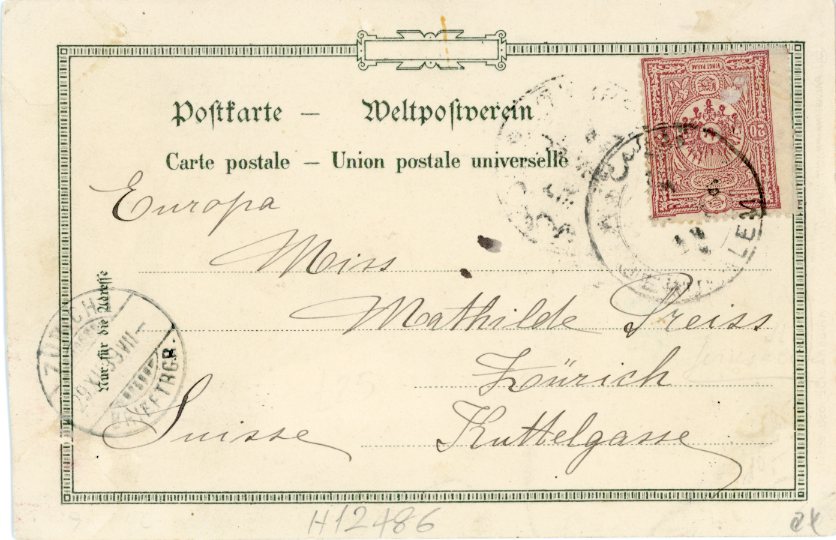 Palestine Bethlehem 1898 Ottoman Jerusalem to Zurich Kaiserreise #14 - Image 2