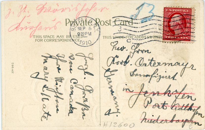 Canada Horseshoe Falls Goat Island 1910 to Germany - Image 2