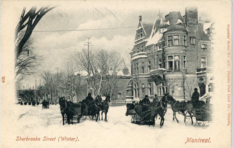 Canada Montreal Sherbrooke Street Winter
