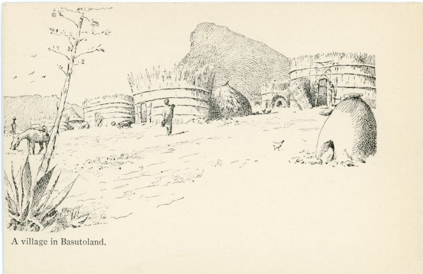 Basutoland Village drawing ed Morija #13