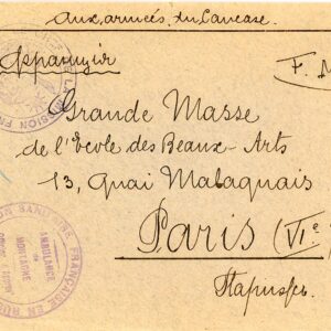 1916 Persia Urmia French Ambulance Unit Cover