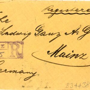 1920 Persia Tabriz 24ch Ahmed Mirza Registered to Mainz