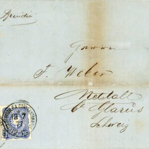 1877 German Levant Constantinople to Netstal Switzerland