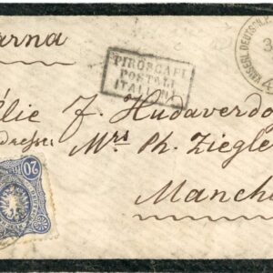 1879 German Levant Mourning Cover Constantinople via Varna to Manchester