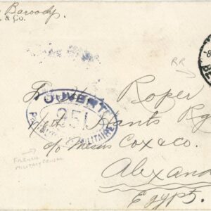 1919 Lebanon Beirut Censored 1pi EEF to Egypt