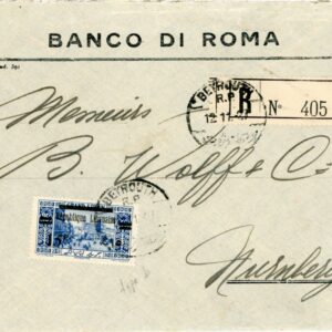 1927 Lebanon Registered Bank 15p surcharge 25p at Foot