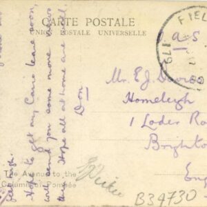1917 British Army in Gaza Palestine FPO179 to Brighton