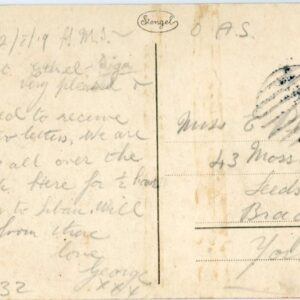 1919 British Navy in Latvia Riga Cathedral Card to Bradford