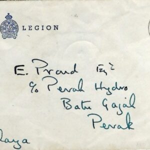 1953 Hong Kong Canadian Legion FPO 945 to Perak