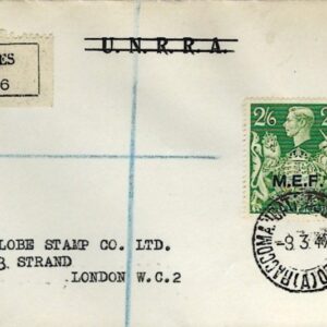 1947 Greece Rhodes MEF 2/6 Registered to London
