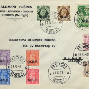 1945 Greece Rhodes MEF Set to 2/6 to Milan