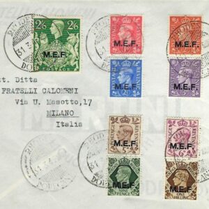 1947 Greece Rhodes MEF Set to 2/6 to Milan