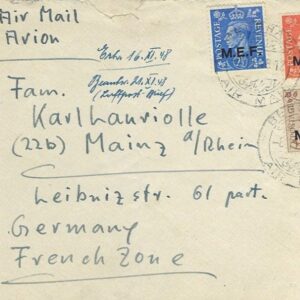 1948 Libya Benghazi MEF to Mainz Germany