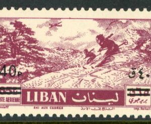 1959 Lebanon Skiers 40p on 65p Airmail **