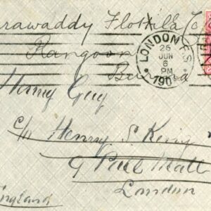 1908 Burma Rangoon 1an India to London