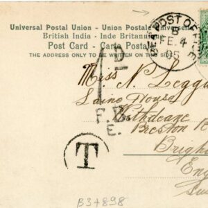 1905 India Sea Post Office Postage Due to Brighton