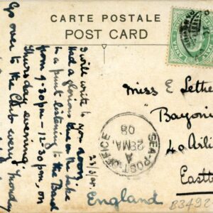 Burma Rangoon River Sea Post 1908 to Eastbourne ed Ahuja