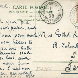 1908 Italian Levant Turkey Buyukdere to St Heliers Jersey