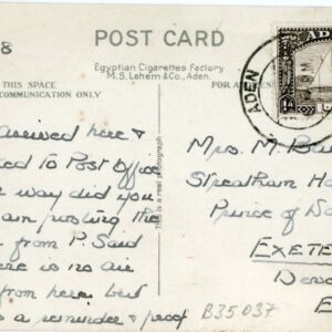 1938 Aden Camel Water Cart 1a Dhow to Exeter