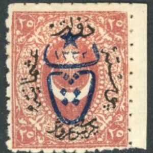 1917 Turkey PTT opt 25pi irregular perf Dulos Isfila 734 *