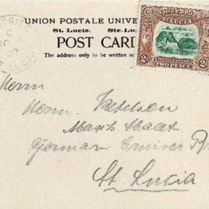 1907 St Lucia Postcard to German Cruiser Bremen