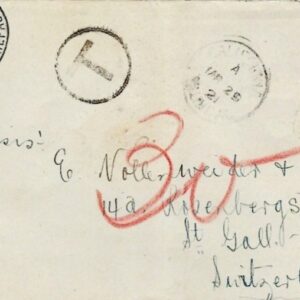 1921 Trinidad Tobago Postage Due to St Gallen Switzerland