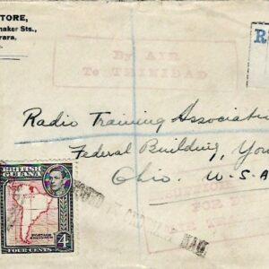 1943 British Guiana Registered Airmail to USA