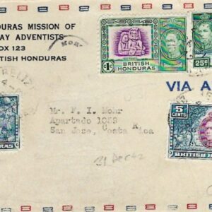 1942 British Honduras Censored Airmail to Costa Rica