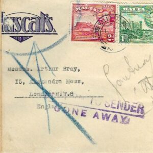 1944 Malta Censored Return to Sender to London