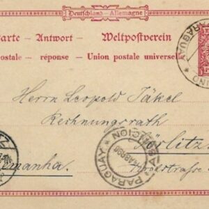 1898 Germany Goerlitz 10pf Reply Postal Card to Paraguay