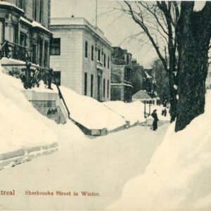 Canada Montreal Sherbrooke Street in Winter