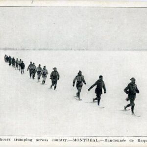 Canada Snowshoers Tramping Across Country