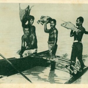 Micronesia Caroline Island Fishermen and Boat