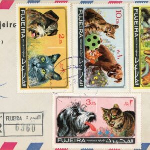 1971 Fujeira Cats and Dogs Registered FDC to Lebanon