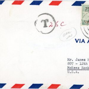 1962 Kuwait Postage Due taxed to USA