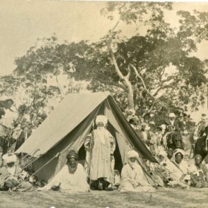 Nigeria Local Chief and Soldiers by the Tent