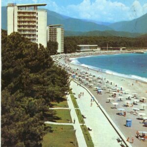 Abkhazia Georgia Pitsunda Beach Picture Stationery 1984 to DDR