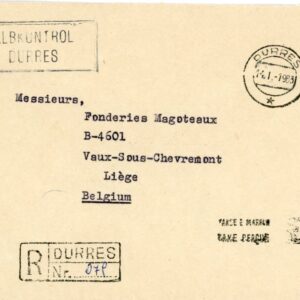 1983 Albania Durres Registered Official to Belgium