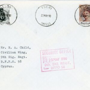 1990 Cyprus Tseri to BFPO 58 Security Office FPO 775