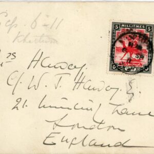 1911 Sudan Khartoum 5m Camel Postman to London