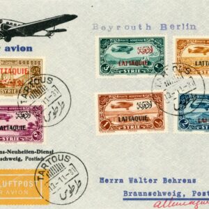 1931 Syria Latakia Tartus Airmail cover to Germany
