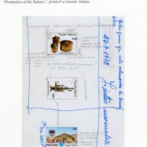 1977 1978 Morocco Blind and Sahara se-tenant Proof unique