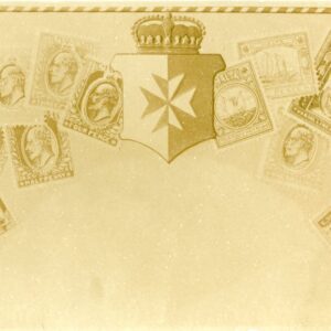 Malta KEVII Stamps and Coat of Arms photocard