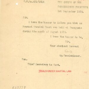 1914 Cyprus Famagusta Under Martial Law Marshal Court document