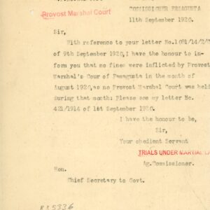 1920 Cyprus Famagusta Under Martial Law Marshal Court document