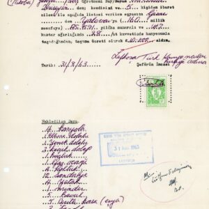 1963 Turkish Cyprus Household Transport Invoice with TCM 100m