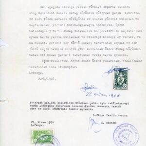 1976 Turkish Cyprus Power of Attorney with TCM 100m and 500m