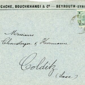 1895 Austria Levant Beirut commercial cover to Colditz