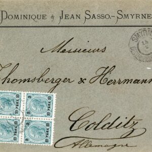 1900 Austria Levant Smyrna Maritime Agent cover to Colditz